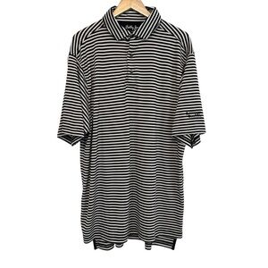 Bobby Jones Men's XL Black White Striped Collared Athletic Golf Pullover Polo